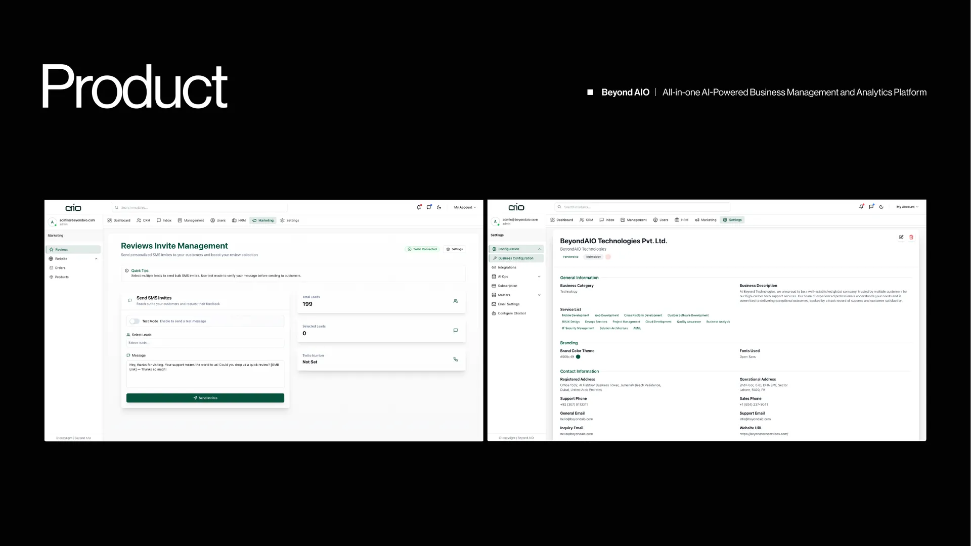 Beyond AIO — AI Business Management & Analytics Platform — product view 2