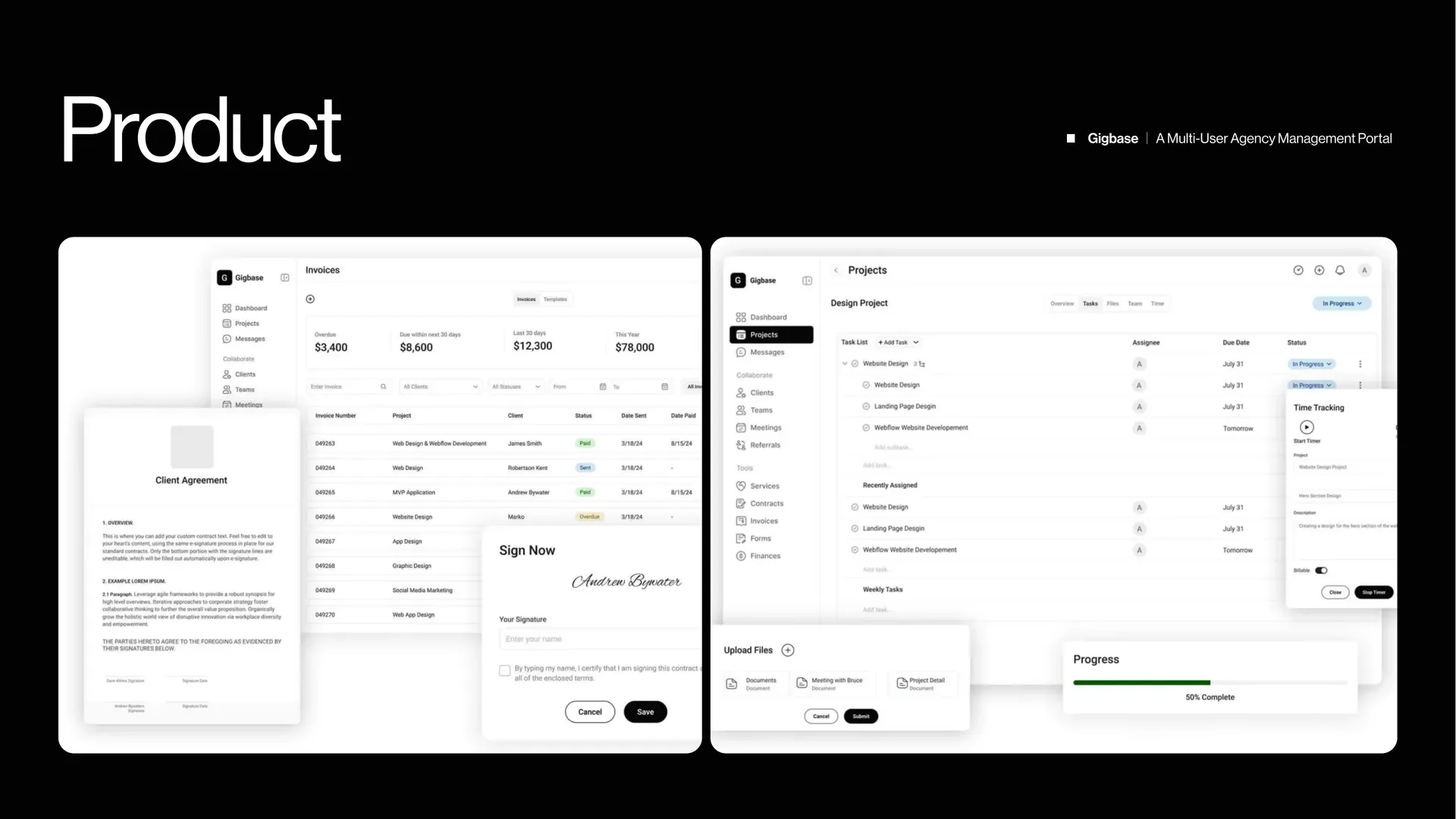 Gigbase — Multi-Tenant Agency Operating System — product preview