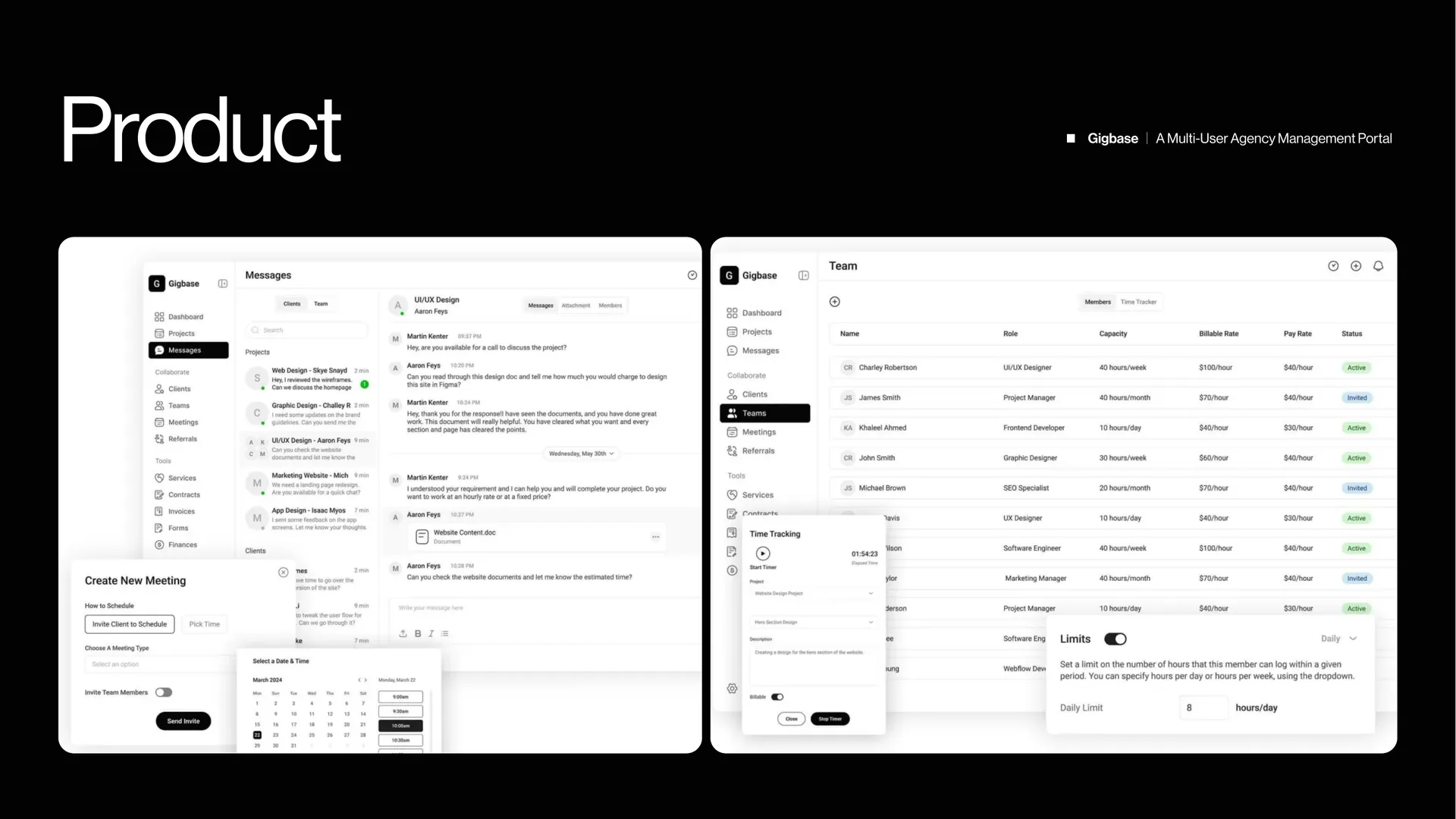 Gigbase — Multi-Tenant Agency Operating System — product view 2
